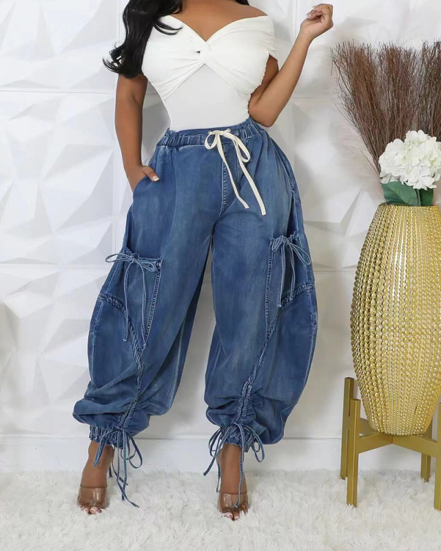 Women Leisure Fashion Wholesale New Jean Pants S-XXL