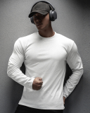 Wholesale Add Logo Men's Quick Drying Running Long Sleeve T-shirt M-3XL
