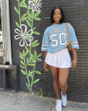 Wholesale Women Short Sleeve Light Blue T Shirt S-L