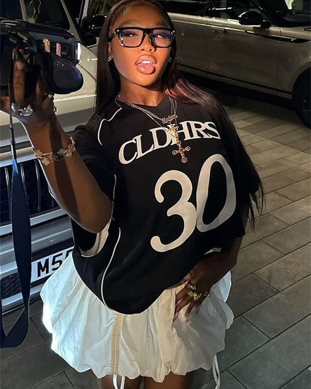 Short Sleeve Printed Women Loose Style T Shirts S-L