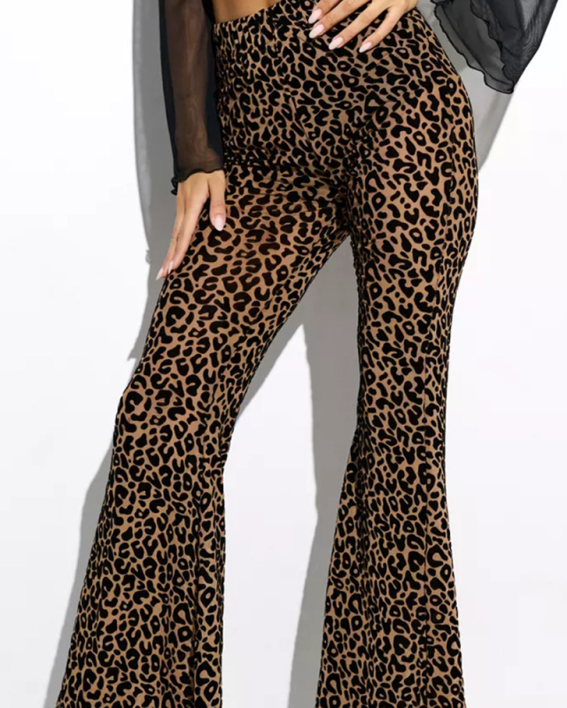 Mesh See Through Women High Waist Pants S-L