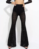 Mesh See Through Women High Waist Pants S-L
