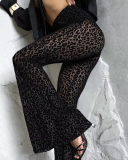 Mesh See Through Women High Waist Pants S-L