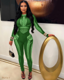 Long Sleeve See Through Women Sexy Jumpsuit One Size