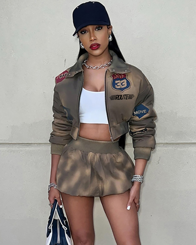 Wholesale Women Fashion Style Two Piece Skirt Set S-L