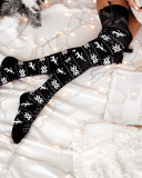 Christmas Multicolored Tied Rope Bow Casual Sweet Warm Long Socks Over The Knee Socks One Size
