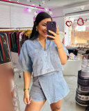 Comfort Jean Wholesale Women Fashion Summer Two Piece Short Set S-XL