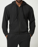 Men's Private Logo Customization Zipper Front Long Sleeve GYM Hoodies Coat S-2XL