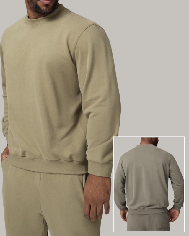 Men's Wholesale Sports Crew Neck Citywalk House Casual Pullover Long Sleeve Top S-2XL