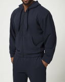 Men's Private Logo Customization Zipper Front Long Sleeve GYM Hoodies Coat S-2XL
