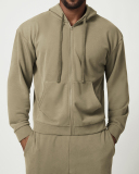 Men's Private Logo Customization Zipper Front Long Sleeve GYM Hoodies Coat S-2XL