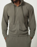 Men's Private Logo Customization Zipper Front Long Sleeve GYM Hoodies Coat S-2XL