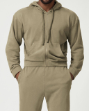 Men's Private Logo Customization Zipper Front Long Sleeve GYM Hoodies Coat S-2XL