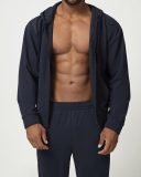 Men's Private Logo Customization Zipper Front Long Sleeve GYM Hoodies Coat S-2XL