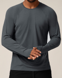 Seamless Men's OEM Customize Quickly Drying Breathable Casual Sports Long Sleeve T-shirt S-2XL