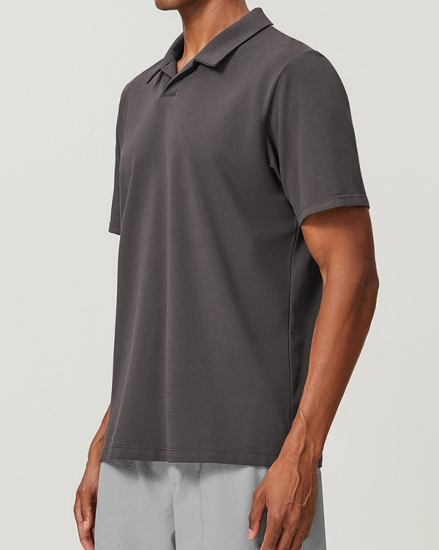 Men's Lapel Breathable Polo Golf Tennis Short Sleeve T-shirt S-2XL