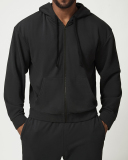 Men's Private Logo Customization Zipper Front Long Sleeve GYM Hoodies Coat S-2XL