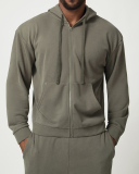 Men's Private Logo Customization Zipper Front Long Sleeve GYM Hoodies Coat S-2XL