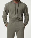 Men's Private Logo Customization Zipper Front Long Sleeve GYM Hoodies Coat S-2XL