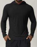 Wholesale OEM Add Logo Long Sleeve Quick Drying Sports Hooded Sweatshirt S-2XL