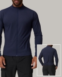 Men's Stand Neck Fitness Solid Color Outdoor Casual Warm Long Sleeve Coat S-2XL