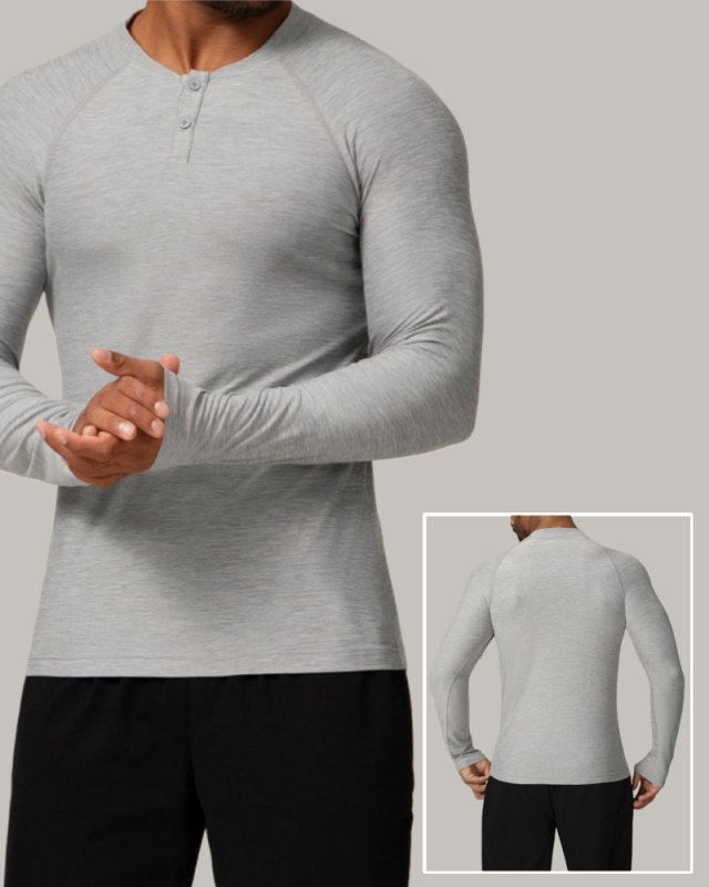 Men's Long Sleeve Crew Neck Training GYM Wholesale T-shirt S-2XL