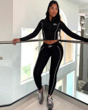 Wholesale Leisure Sporty Slim Two Piece Pant Set S-L