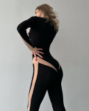Black Long Sleeve Women Wholesale Jumpsuit S-L