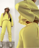 High Neck Printed Long Sleeve Pullover Top Trouser Two Piece Sets S-XL