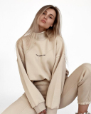 High Neck Printed Long Sleeve Pullover Top Trouser Two Piece Sets S-XL