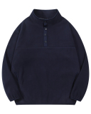 China Manufactory Factory OEM Fleece Button Neck Long Sleeve Pullover Top S-2XL