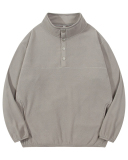 China Manufactory Factory OEM Fleece Button Neck Long Sleeve Pullover Top S-2XL