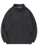 China Manufactory Factory OEM Fleece Button Neck Long Sleeve Pullover Top S-2XL