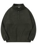 China Manufactory Factory OEM Fleece Button Neck Long Sleeve Pullover Top S-2XL