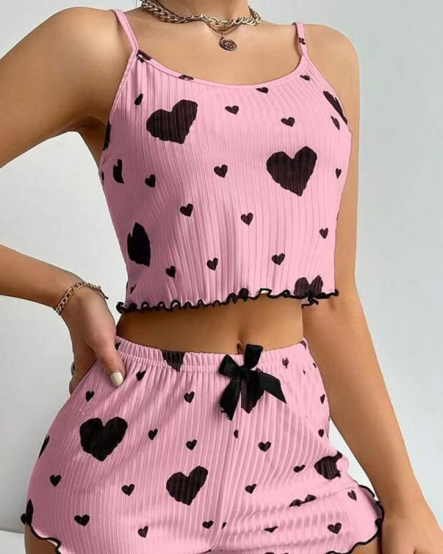 Love Heart Comfort Women Pajama Set S-XL