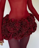 Trendy Women New Sleeveless Strappy Fishborn Top Flower Ruched Mini Skirts S-L