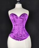 Ladies Classic Satin Bustier Corset Solid Glossy Hourglass Strapless Overbust Lace up Corset Top Waist Cincher Sexy Lingerie
