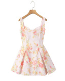 Sleevless Printed Women High Fashion Dress S-L