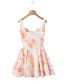 Sleevless Printed Women High Fashion Dress S-L