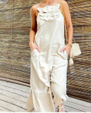 Women Trendy Spring Sling Flower Sleeveless Date Dress Red Black Apricot S-XL