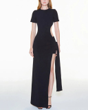 Women Hollow Out Backless Slim Strappy Sexy Street Style Date Dress Black Khaki White S-2XL