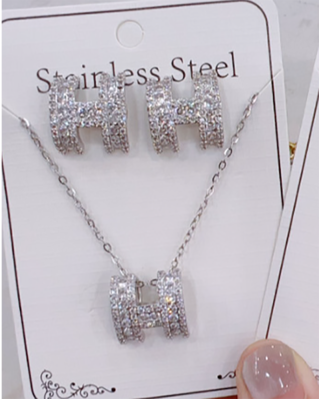 Stain Steel Wholesale Ladies Neckance and Earring Set for Gift