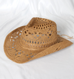 Hand Knitted Hollow Hat Straw Hat