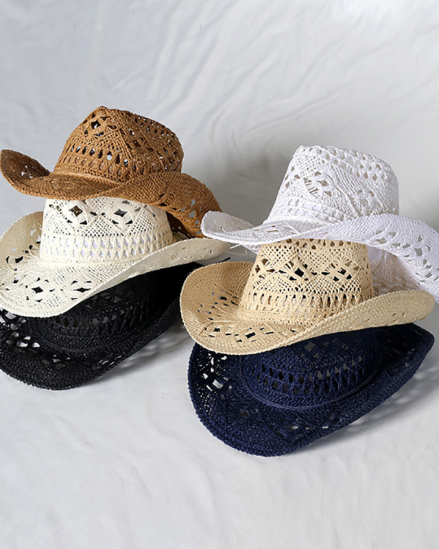 Hand Knitted Hollow Hat Straw Hat