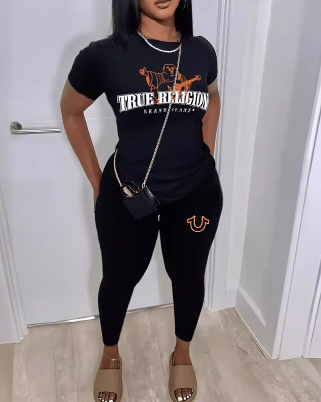 Black Wholesale Women Leisure Two Piece Pant Set XS-XL