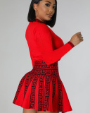 Long Sleeve Knitted Wholesale Two Piece Skirt Set S-XXL