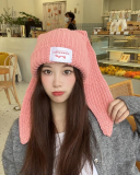 Personalized Ear Protection Rabbit Ear Woolen Hat Warm Knit Hat One Size