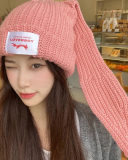Personalized Ear Protection Rabbit Ear Woolen Hat Warm Knit Hat One Size