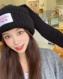 Personalized Ear Protection Rabbit Ear Woolen Hat Warm Knit Hat One Size