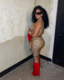 Leopard Printed Women New Summer Two Piece Short Set S-XXL